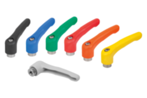 Clamping levers, plastic with internal thread, threaded insert stainless steel - inch